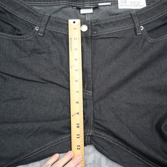 Apparel Collection Jeans Womens 16 Black Straight Mid Rise Button Denim Pants - Picture 4 of 16